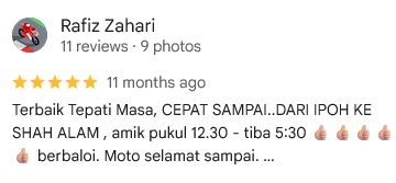 Google Review 5 Bintang RNZ Transport 1